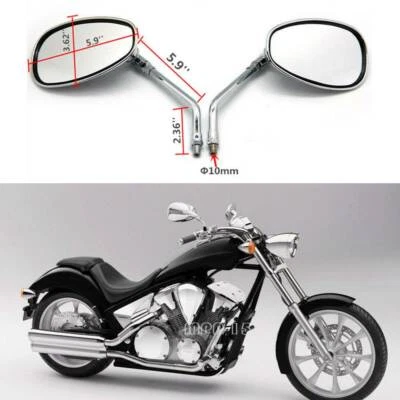 Espejos retrovisores laterales cromados 10 mm para Honda Fury 2010 2012 2013 2016 Foto 1 de 4