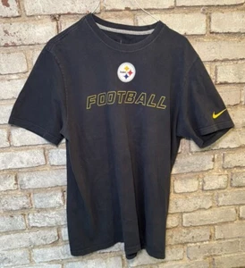 Vintage Nike NFL Pittsburgh Steelers Black Logo T Shirt Mens Size Large Football - Picture 1 of 9