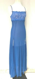 Blue Lace Long Sheer Dress Gown Beautiful Sexy  - Bild 1 von 6