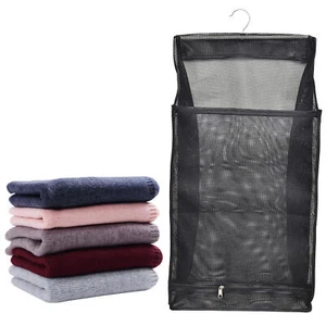 Mesh Foldable Hanging Clothes Storage Basket Portable Space Saving Storage Bag - Picture 1 of 8