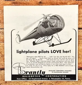 Brantly B-2 Helicopter Philadelphia PA Vtg Print Ad 1960 - Picture 1 of 6