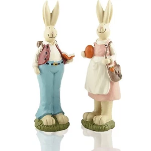 Easter Bunny Decorations, Spring Garden Statues Rabbit Figurines, Tabletopper... - Picture 1 of 8