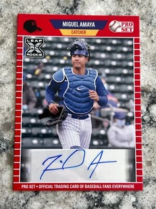 MIGUEL AMAYA 2021 LEAF PRO SET RED ROOKIE AUTOGRAPH CHICAGO CUBS - Picture 1 of 2
