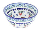 Blue Rose Polish Pottery Frosty Duo Cereal/Soup Bowl