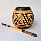 Gourd Mate Cup Argentinian design Diaguita/Bamboo straws/Hand made/No inks