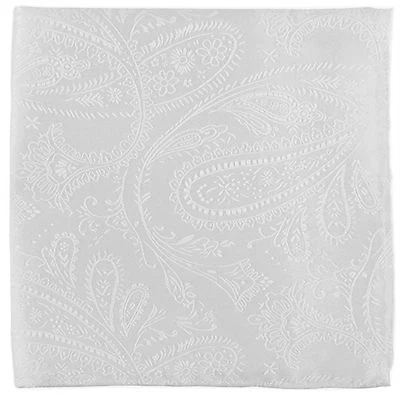 Nuevo Hombre Poliéster Paisley Blanco Hankie Bolsillo Cuadrado Formal Boda Fiesta Foto 1 de 2