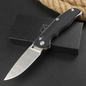 8.5'' New CNC Stone Wash D2 Blade G10 Handle Survival Tactics Folding Knife DF14 - Picture 1 of 15