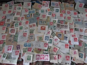 GERMAN STAMP COLLECTION ON PAPER WITH POST OFFICE CANCELLATION MARKS(BULK LOT) - Picture 1 of 13