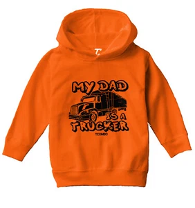 My Dad Is A Trucker - Truck Road Trip Hero Son Daughter Toddler/Youth Hoodie - Picture 1 of 10