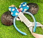 * Nowe Disney Parks Biała kropka niebieska Uszy Kokarda Cekiny Mały kwiatek Opaska na głowę
