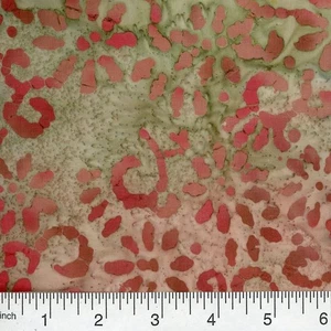6 Yards Batik 100 % Baumwolle Druck Stoff - beige rot - Bild 1 von 2