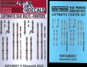 Kits World Decals 1/48 3D SEAT BELT SET for GERMAN WWII LUFTWAFFE FIGHTERS - Picture 1 of 2