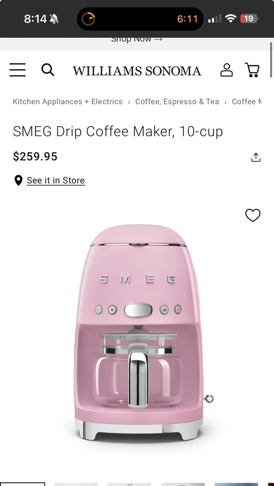 Smeg Drip Filter Coffee Machine - Image 1 of 2