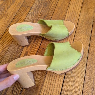 Vintage 1990's Xhiliration Sandals Green High Heels Slides Womens 7 EU 38 Y2k - Image 1 of 4