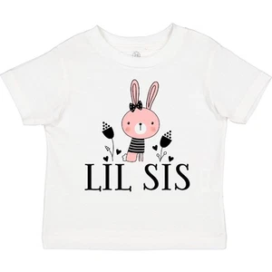 Inktastic Little Sister Girl Bunny Lil Sis Toddler T-Shirt Girls Rabbit Baby Kid - Picture 1 of 12