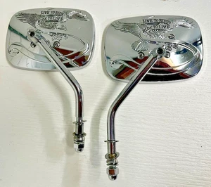 Harley Davidson Vintage OEM Shovelhead Live to Ride Chrome Mirror Set *Good Used - Picture 1 of 8