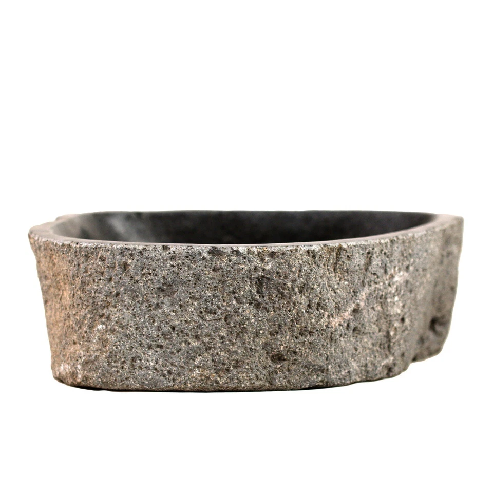 Vogeltränke aus Natur Flussstein  Wasserschale Ø25-27cm Winterfest 8-10kg - Bild 1 von 4