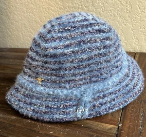 Vintage Kangol Wool Hat – Made in England, One Size, Blue/Purple Stripe - Picture 1 of 8