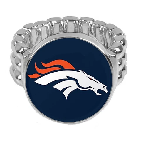 Denver Broncos Silver Mens Womens Football Ring Fits All Sizes w Gift Pk D2 Cover