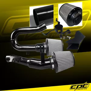 For 07-10 BMW 335i 3.0L L6 E90/E92/E93 Black Cold Air Intake + Stainless Filter - Picture 1 of 1