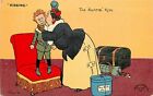 Davidson/ Tom Browne Postcard &quot;Kissing&quot; 2594-2, The Auntie Kiss, Cranky Boy