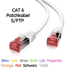 Câble patch CAT6 câble réseau câble LAN S/FTP RJ45 DSL TV Internet 0,25 m - 30 m - Photo 1/17