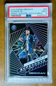 2019-20 Panini Obsidian Neymar Jr. Purple Supernova Card #/65 PSA 9 - Picture 1 of 2