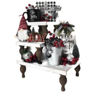 Wood Riser, Farmhouse Tiered Tray, Christmas Decor, Rustic Stand (Tables Only) - Picture 1 of 10