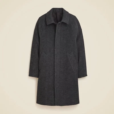 J.Crew $498 Rivington Car Coat in Wool-Blend Herringbone, Black/Gray, 44/R - Image 1 of 4
