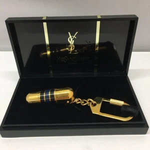 [N-MINT] Yves Saint Laurent YSL Cassandra Pill case Gold/Black Key holder wz/Box - Picture 1 of 8
