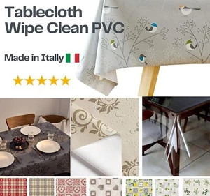 Wipe Clean Tablecloth - Rectangle 200x140cm PVC VINYL OILCLOTH PROTECTOR - Picture 1 of 15