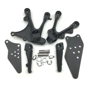 Motorbike Black Front Foot Pegs Bracket For Kawasaki Ninja ZX6R 2005-2008 06 07 - Picture 1 of 6