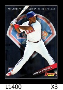 1-2015 BOWMAN'S BEST ROOKIE MAIKEL FRANCO ORIOLES CARD#15 QTY