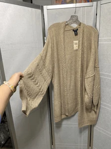 Max Edition Sweater Size XL Ivory Knit Cardigan Kimono Womens New With tag - Picture 1 of 13