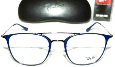 NEW RAY-BAN RB 6377 2906 METAL BLUE ON SILVER EYEGLASSES AUTHENTIC FRAME 48-21 - Image 1 of 4