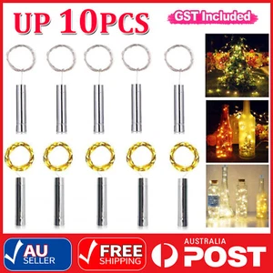 UP 10Pcs Wine Bottle String Lights LED Fairy Cork Copper Wire Xmas Wedding Night - Picture 1 of 12