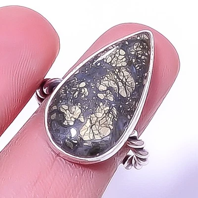 Anillo de joyería de plata de ley 925 con piedras preciosas mina de marcasita - Callahan s.7.5 A372 Foto 1 de 4