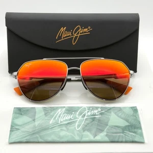 Lente Maui Jim WaiWai Polarizada Aviador Sin Gafas de Sol Gris Hawaii Naranja Lava *LEER - Imagen 1 de 12