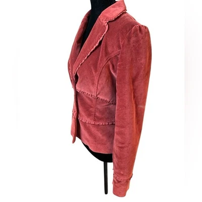 Apt. 9 Vintage Y2K Blazer Size 4 Brown Velvet Jacket Chocolate Retro 2000s - Image 1 of 4