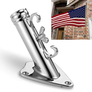 FUNNANS Flag Pole Holder, 316 Stainless Steel Heavy Duty Concrete Flag Pole M... - Picture 1 of 8