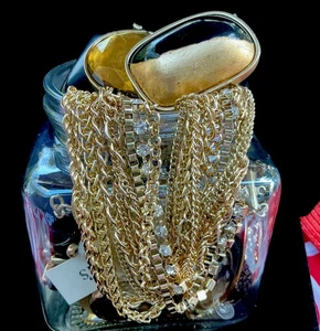 Mystery goldfarbener GLAMOUR 1 PFUND + Schmuckdose - gebraucht bis neu mit Etikett ~ WIEDERVERKAUF, GESCHENK, TRAGEN - Bild 1 von 9