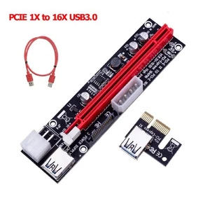 Powered USB3.0 GPU Riser Extender PCI-E riser Board PCI-E 1X Adapter Card Kit W - Afbeelding 1 van 8