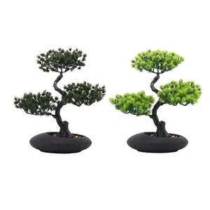 Artificial Bonsai Pine Tree 10.2x13.4inch Decorative Tabletop Decoration - Picture 1 of 13