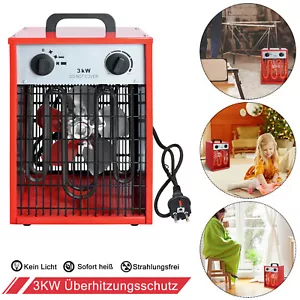 Heizlüfter Heizstrahler 3KW Schnellheizer Mobile Elektro Heizung IPX4 Heizgerät - Bild 1 von 12