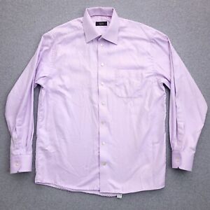 Eton Ganghester Dress Shirt 16 34 Purple Twill Long Sleeve Size 41 Mens