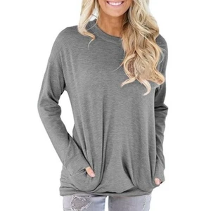 JustVH Women's Long Sleeve Casual Sweatshirt Pullover Loose Tunic Shirts Blouse - Picture 1 of 1