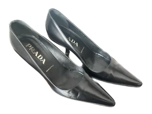Zapatos de tacón Prada Preloved talla 37,5 tacón alto negro mujer cuero - Imagen 1 de 10