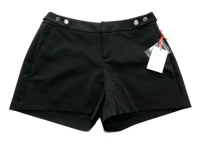 ELLE Pantalones Cortos Mujer Talla 2 Negro Elástico NUEVO (ab95) Foto 1 de 4