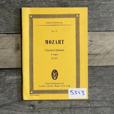 Edition Eulenburg No. 71 MOZART Kv 581 Clarinet Quintet in A major for Strings - Image 1 of 4