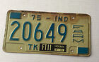1975 Indiana TK Farm License Plate 20649